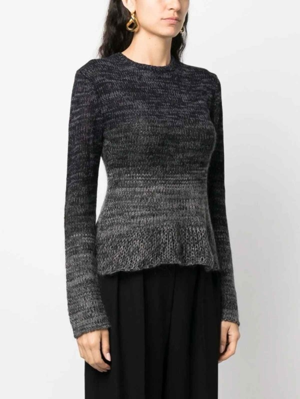 Proenza Schouler White Label Black and White Marbled Knit Sweater